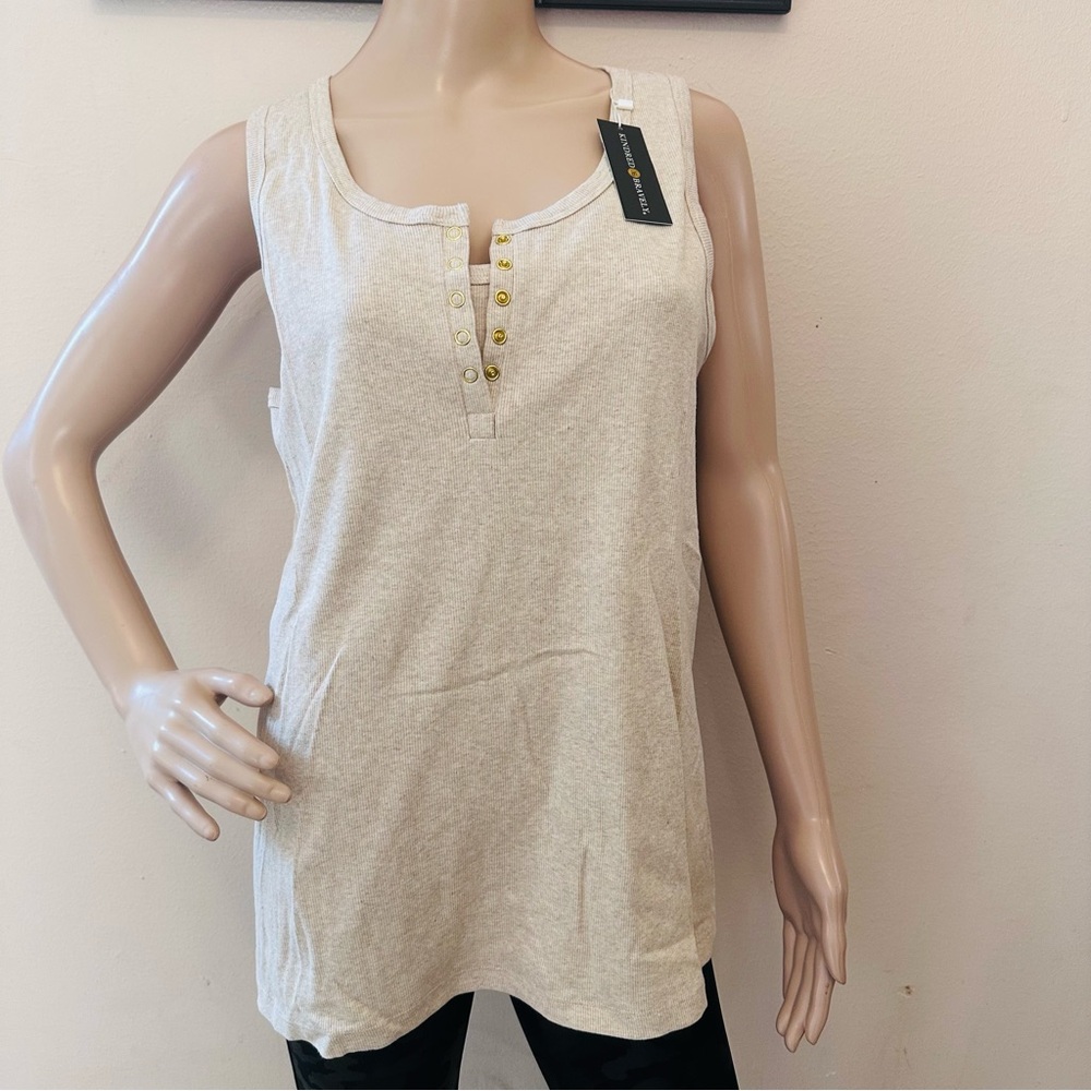 Kindred Bravely Cream Buttoned Tank Top
